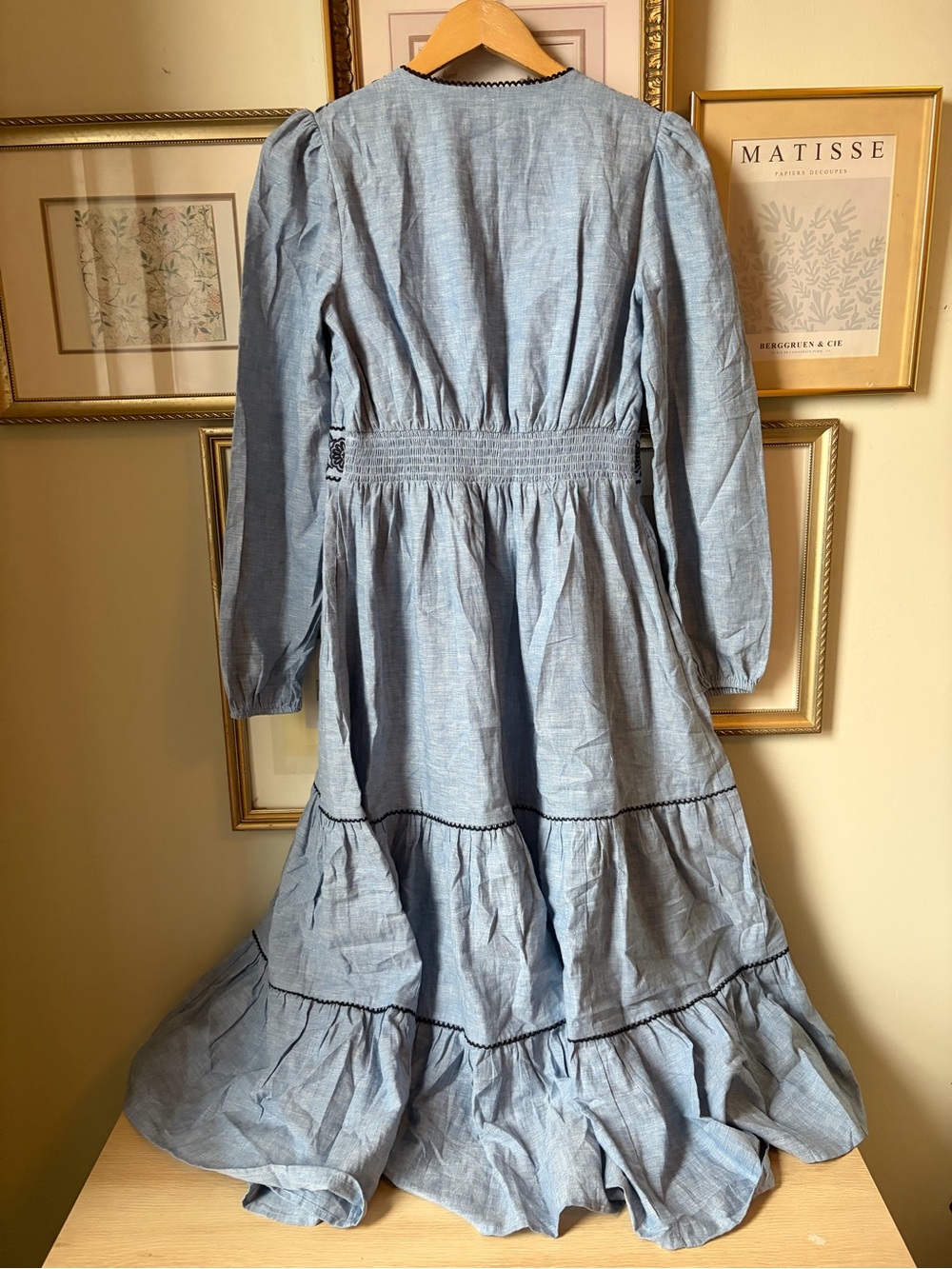 Boden Violet Linen Rich Midi Dress Size 6 - Picture 10 of 14